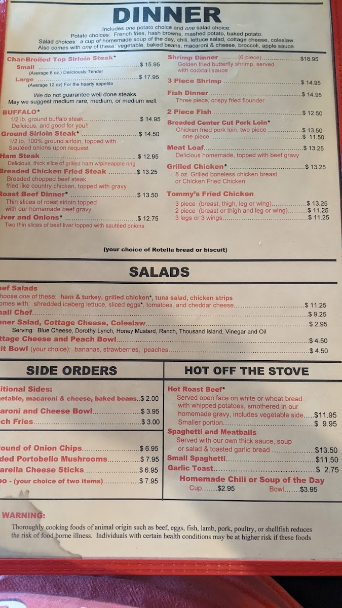 Menu Tommy's Family Restaurant-9